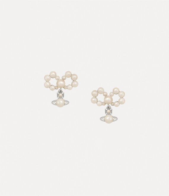 Vivienne Westwood Viviana Earrings in platinum/creamrose pearl